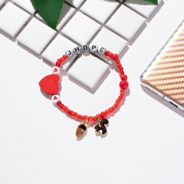 BTS Suga Inspired Orange Beaded Bracelet. BTS Merch. Beaded Bracelets –  shinestarfashion