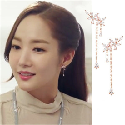 Kdrama Earrings inspired from What's wrong with secretary kim, seen on Park Min-Young