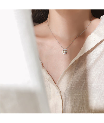 Sterling Silver Circle Pendant Necklace from Kdrama What's wrong with secretary kim, seen on Park Min-Young