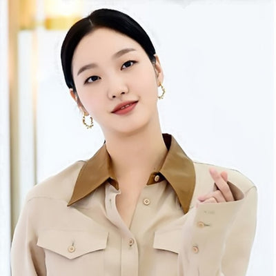 Kim Go Eun Inspired Baroque Framed Gold Earrings
