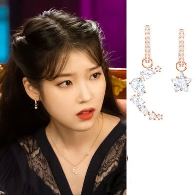 Celestial Moon & Star Mismatch Earrings | IU | Hotel Del Luna
