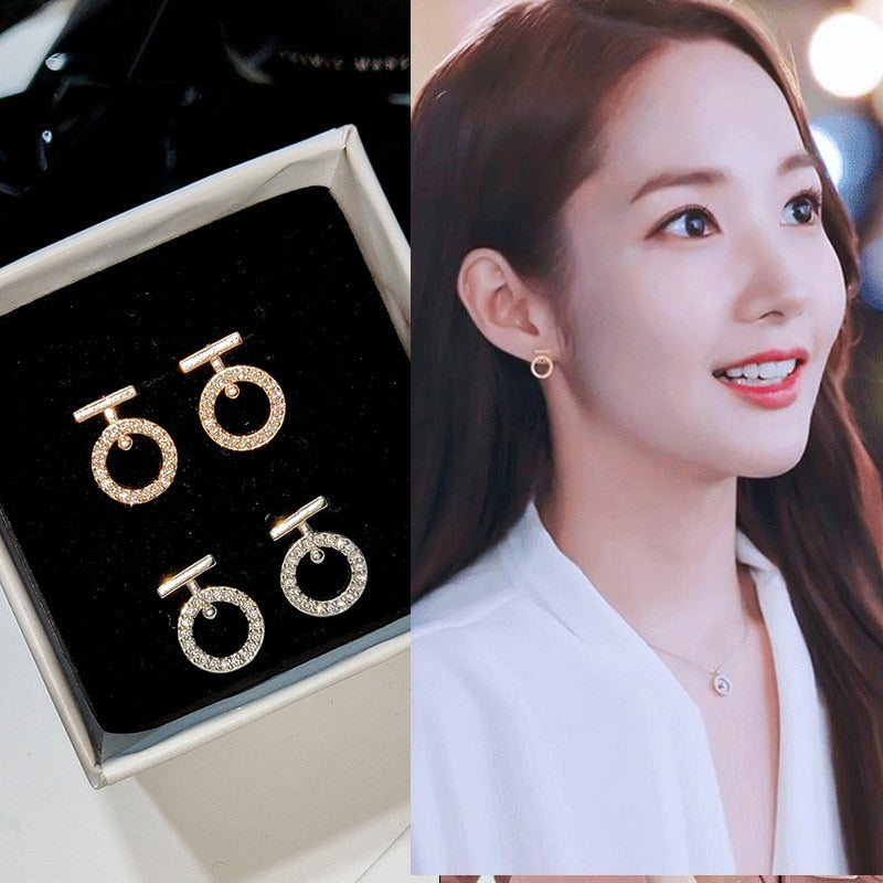Minimalist Circle Earrings What's wrong with secretary kim, seen on Park Min-Young