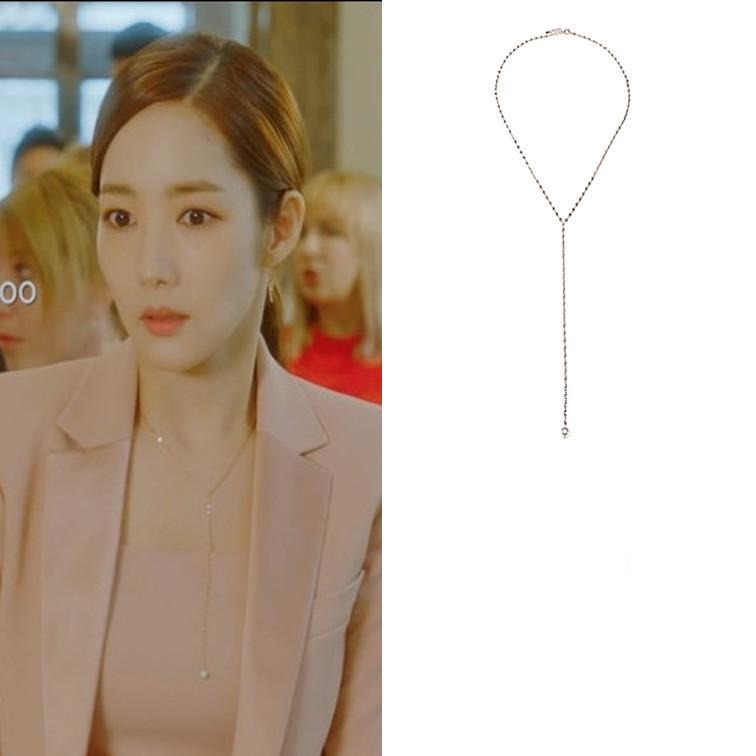 Rachel Park Inspired Lariat Necklace | S925 Sterling Silver Y Necklace Her Private Life