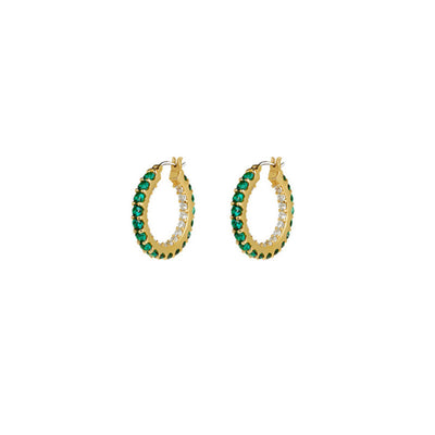 Kdrama Inspired Emerald & Gold Hoop Earrings Search WWW as seen on Lee Da-Hee