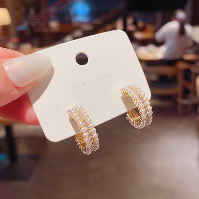 Se Jeong Business Proposal Pearl Embellished Cuff Earrings