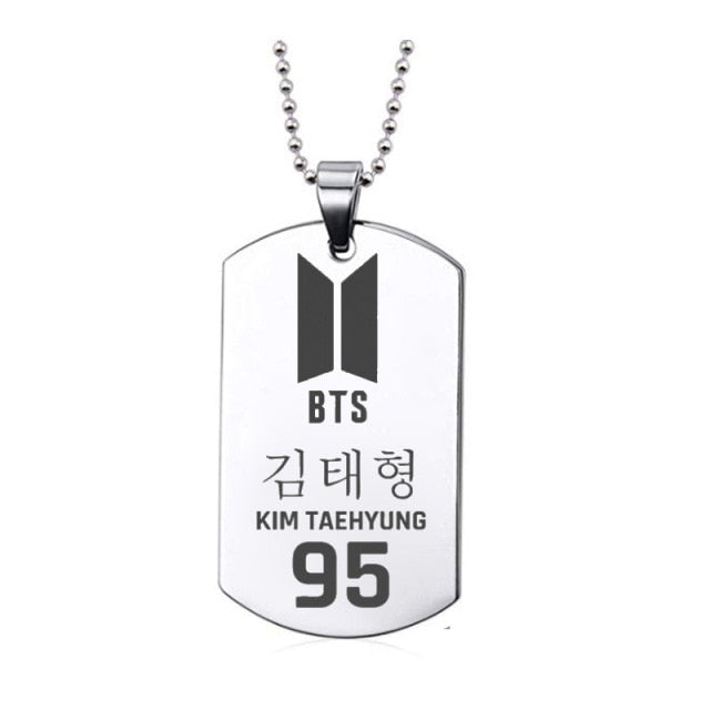 BTS Inspired Bias Armg Tag Necklace Set