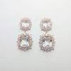 Kdrama Earrings inspired by Her Private Life as seen on Rachel Park Min-Young | Clear Square Gem Drop Earrings