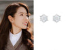 Snowflake Sterling Silver Earrings with Zircon as seen on Son Ye-Jin