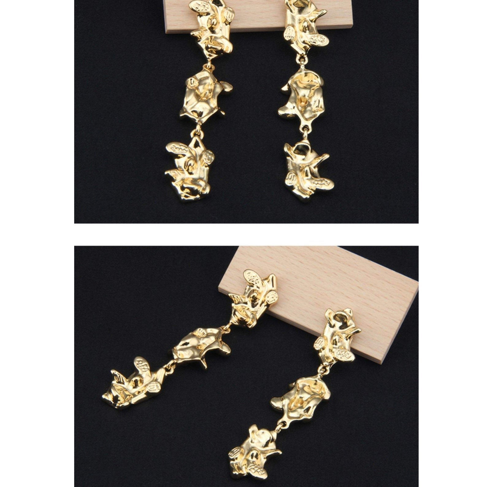 Korean drama, It's Okay to Not Be Okay, Seo Yea Ji Abstract Gold Earrings