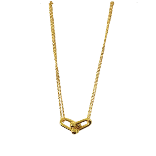 Kdrama Penthouse Shim Su-ryeon (Lee Ji-ah) /  Logan (Park Eun-Seok) Inspired Double Link Pendant Titanium Necklace