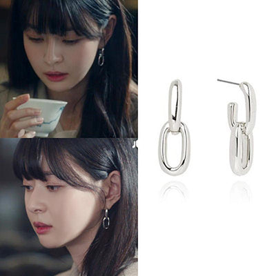 Korean Drama Jewelry Dangle Earring as seen on Itaewon Class Earrings on Kwon Nara
